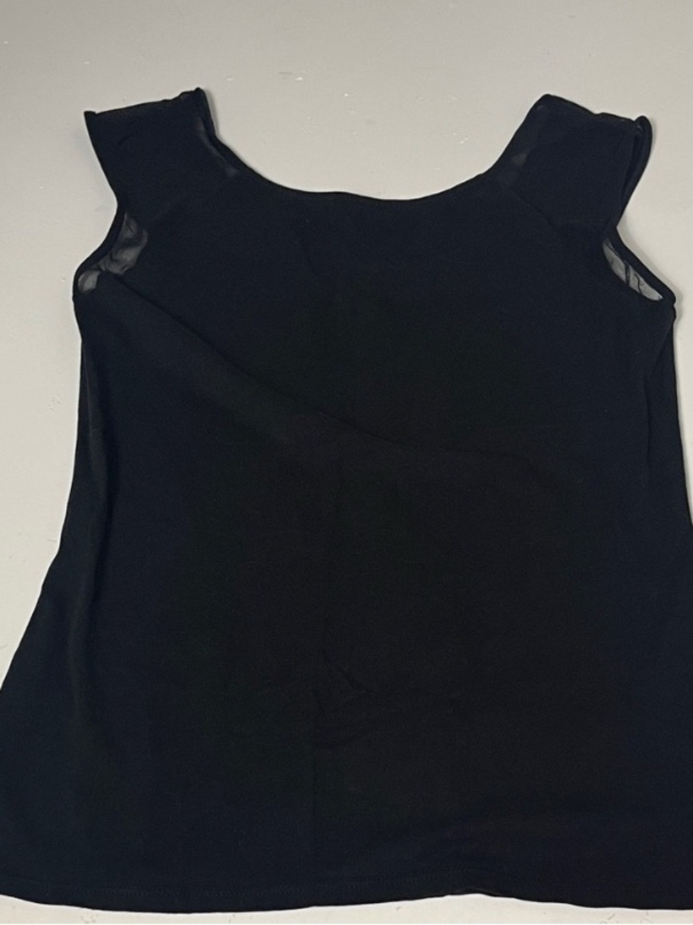 Express Black Tank Top with Sheer Shoulder Insets